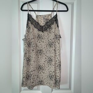 Boutique polka dot lace tank